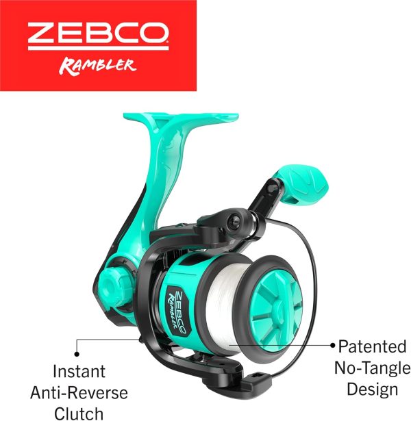 Zebco Rambler Fishing Reel and Rod Combo, Durable Fiberglass Rod with Built-in Carabiner, Patented No-Tangle Reel, Pre-Spooled with 8-Pound Zebco Fishing Line - Image 4