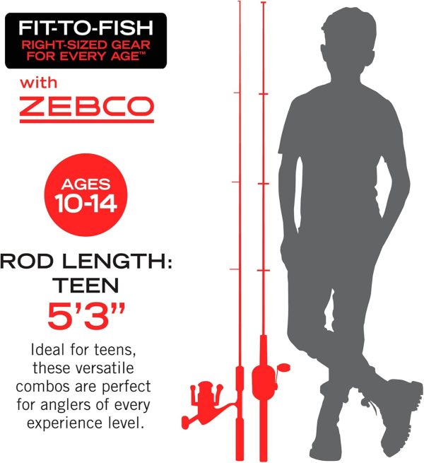Zebco Rambler Fishing Reel and Rod Combo, Durable Fiberglass Rod with Built-in Carabiner, Patented No-Tangle Reel, Pre-Spooled with 8-Pound Zebco Fishing Line - Image 7